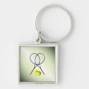 Tennis Doubles Green Sleutelhanger