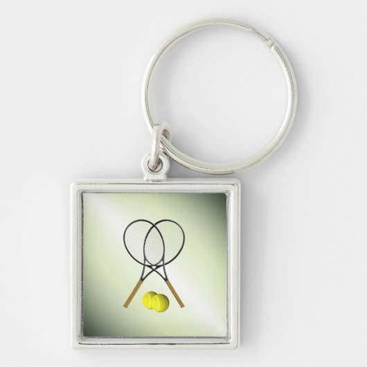 Tennis Doubles Green Sleutelhanger (Voorkant)