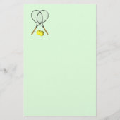 Tennis Doubles Green Stationery Briefpapier (Voorkant)