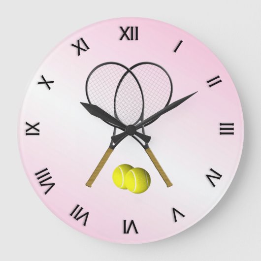 Tennis Doubles Roze sport Grote Klok (Voorkant)