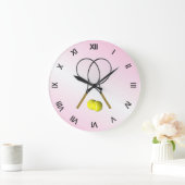 Tennis Doubles Roze sport Grote Klok (Huis)