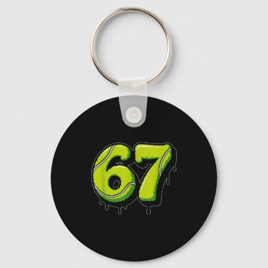 Tennis Drip Number 67 Or 67th Birthday Six Seven  Sleutelhanger (Voorkant)