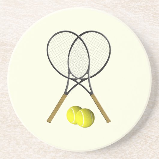 Tennis Dubbel Cream Zandsteen Onderzetter (Voorkant)