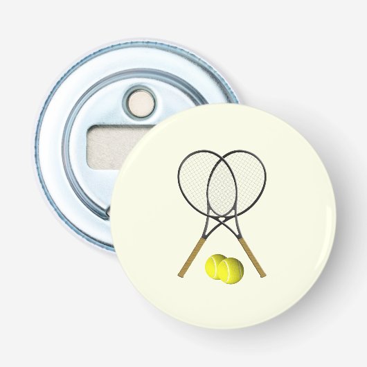 Tennis Dubbel Crème Button Flesopener (Voorkant)