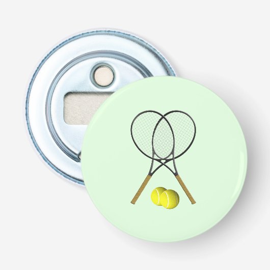 Tennis Dubbel Groen Button Flesopener (Voorkant)