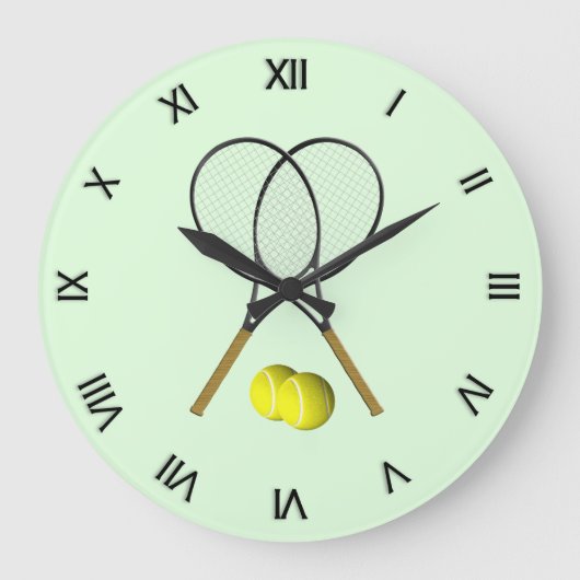 Tennis Dubbel Groen Grote Klok (Voorkant)