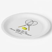 Tennis Dubbels 3 Tekstregels Papieren Bordje (Gekanteld)