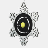 Tennis Eat Slaap Herhaal Sportfan Gezegde Tin Sneeuwvlok Ornament (Rechts)