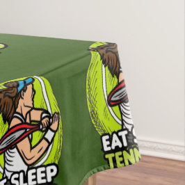 Tennis Eat Sleep Herhalen voor Tennis Player Party Tafelkleed