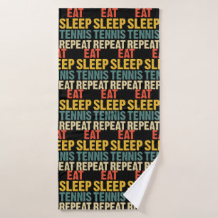 Tennis Eat Sleep Tennis Herhalen voor speler Badhanddoek