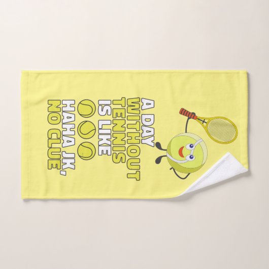 Tennis een dag zonder tennis grappige cartoon handdoek (Handdoek)