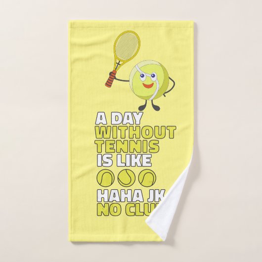 Tennis een dag zonder tennis grappige cartoon handdoek (Handdoek)
