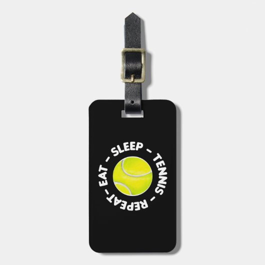 Tennis eet slaap tennis herhaal busbagage t la bagagelabel (Voorkant verticaal)