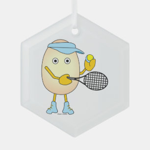 Tennis Egghead Glas Ornament
