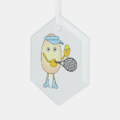 Tennis Egghead Glas Ornament (Voorkant links)
