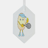 Tennis Egghead Glas Ornament (Voorkant Rechts)
