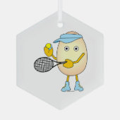 Tennis Egghead Glas Ornament (Achterkant)