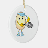 Tennis Egghead Keramisch Ornament (Rechts)