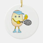 Tennis Egghead Keramisch Ornament (Voorkant)