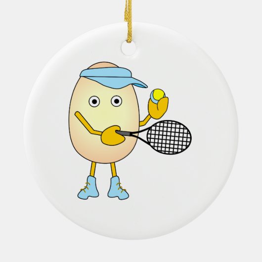 Tennis Egghead Keramisch Ornament (Achterkant)