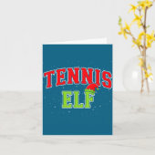 Tennis Elf Christmas Family Matching Group Xmas  Kaart (Gele Bloem)