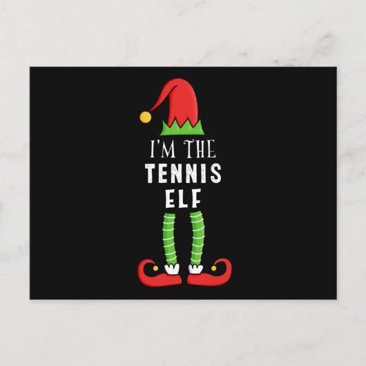 Tennis Elf kerstcadeau Briefkaart (Voorkant)