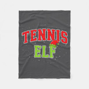 Tennis Elf Kerstmis Familie Bijpassende Groep Kers Fleece Deken