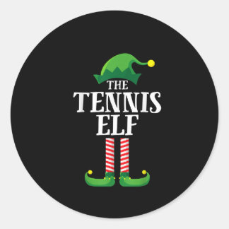 Tennis Elf Matching Family kerstparty Ronde Sticker