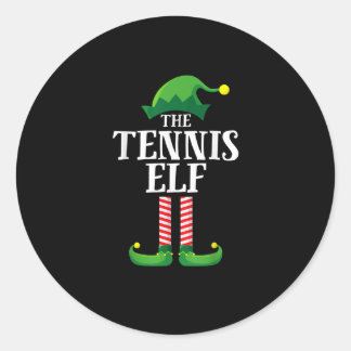 Tennis Elf Matching Family kerstparty Ronde Sticker