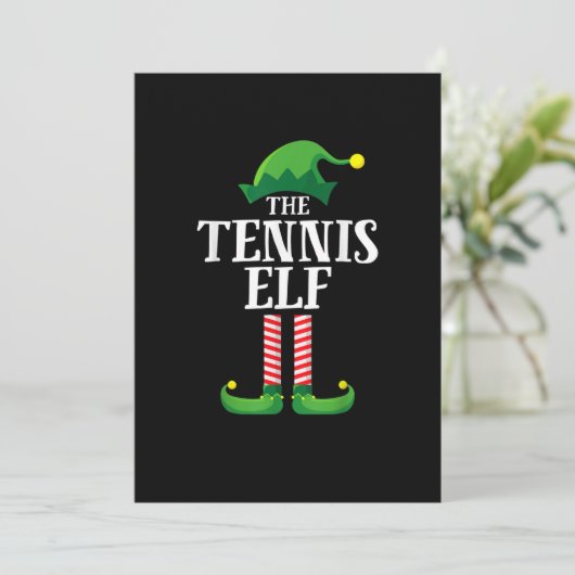 Tennis Elf Matching Family kerstparty Save The Date (Staand voorkant)