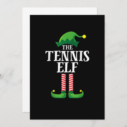 Tennis Elf Matching Family kerstparty Save The Date (Voorkant / Achterkant)