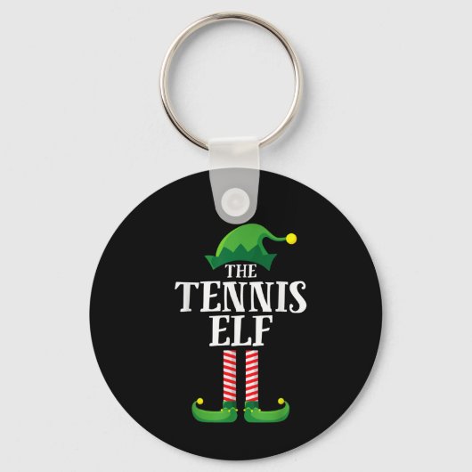 Tennis Elf Matching Family kerstparty Sleutelhanger (Voorkant)