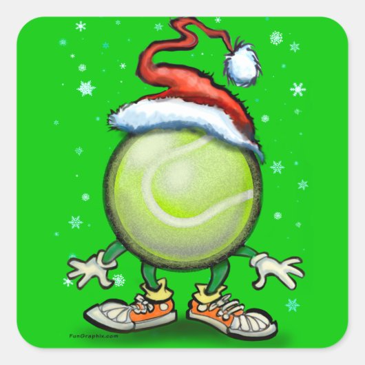 Tennis Elf Vierkante Sticker (Voorkant)