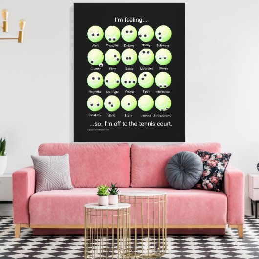 Tennis Emobewegingen Chart Canvas Afdruk (Insitu (Woonkamer))
