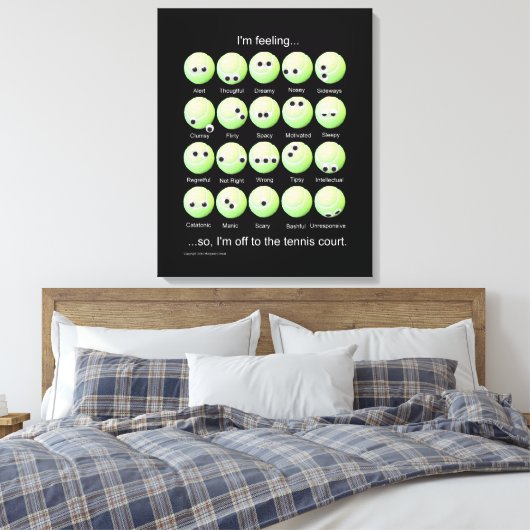 Tennis Emobewegingen Chart Canvas Afdruk (Insitu (Slaapkamer))