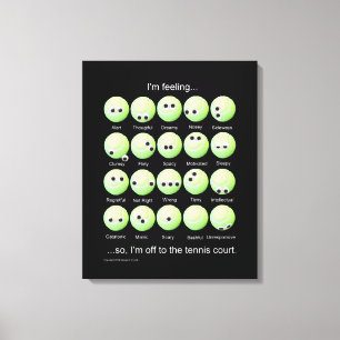 Tennis Emobewegingen Chart Canvas Afdruk