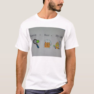 tennis en bier t-shirt