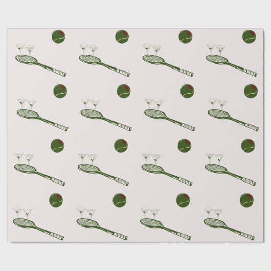 Tennis en martinis cadeaupapier (Vlak)