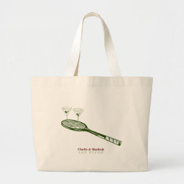 tennis en martinis grote tote bag