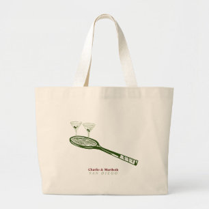 tennis en martinis grote tote bag