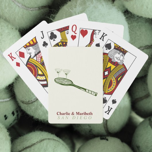 tennis en martinis pokerkaarten