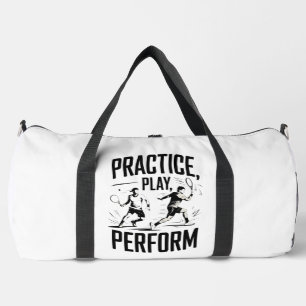 Tennis en motivatie - practice play perform plunjezak