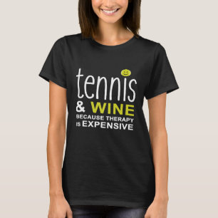 Tennis en wijn t-shirt