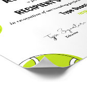 Tennis Excellence Award Certificaat - Instant Poster (Hoek)