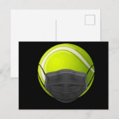 Tennis Face Mask Funny Tennis Quarantine Gift Rack Aankondigingskaart (Voorkant / Achterkant)