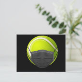 Tennis Face Mask Funny Tennis Quarantine Gift Rack Aankondigingskaart (Staand voorkant)