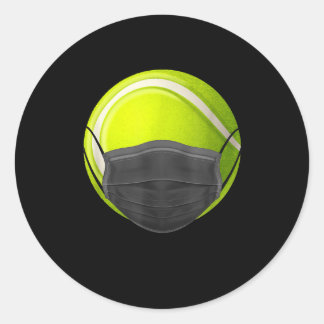 Tennis Face Mask Funny Tennis Quarantine Gift Rack Ronde Sticker