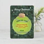 Tennis Fan Gepersonaliseerd Ornament Kerst Kaart (Staand voorkant)