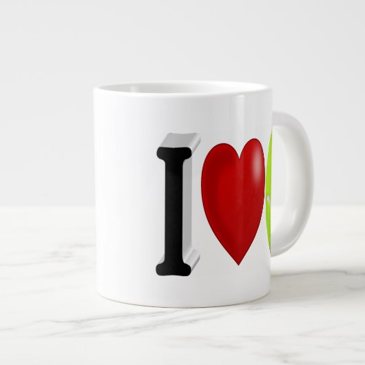 Tennis Fan halve tekst Grote Koffiekop (Voorkant rechts)