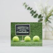 Tennis Felicitatie voor speler Afstuderen Briefkaart (Staand voorkant)